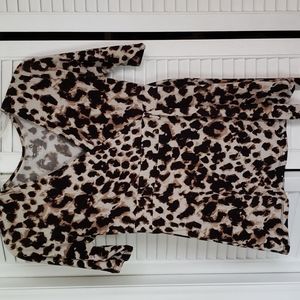 Animal print faux wrap top